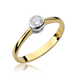 Pierścionek zaręczynowy z żółtego złota z diamentem 0,25ct Fire Of Love