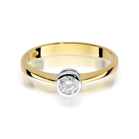 Przejdź do produktu Pierścionek zaręczynowy z żółtego złota z diamentem 0,25ct Fire Of Love 