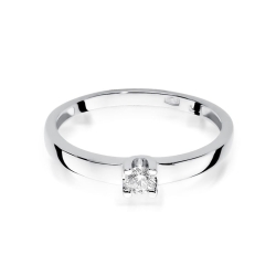 Pierścionek zaręczynowy z białego złota z diamentem 0,08ct Fire Of Love