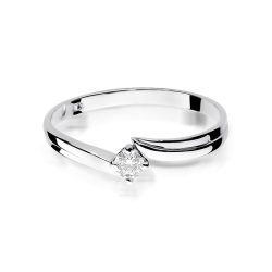 Pierścionek zaręczynowy z białego złota z diamentem 0,08ct Fire Of Love