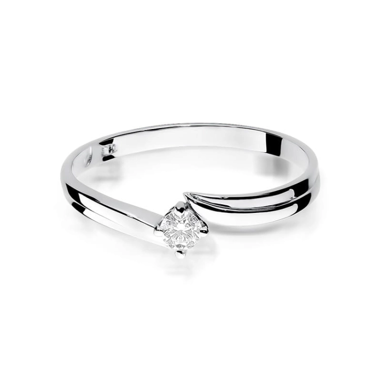 Pierścionek zaręczynowy z białego złota z diamentem 0,08ct Fire Of Love