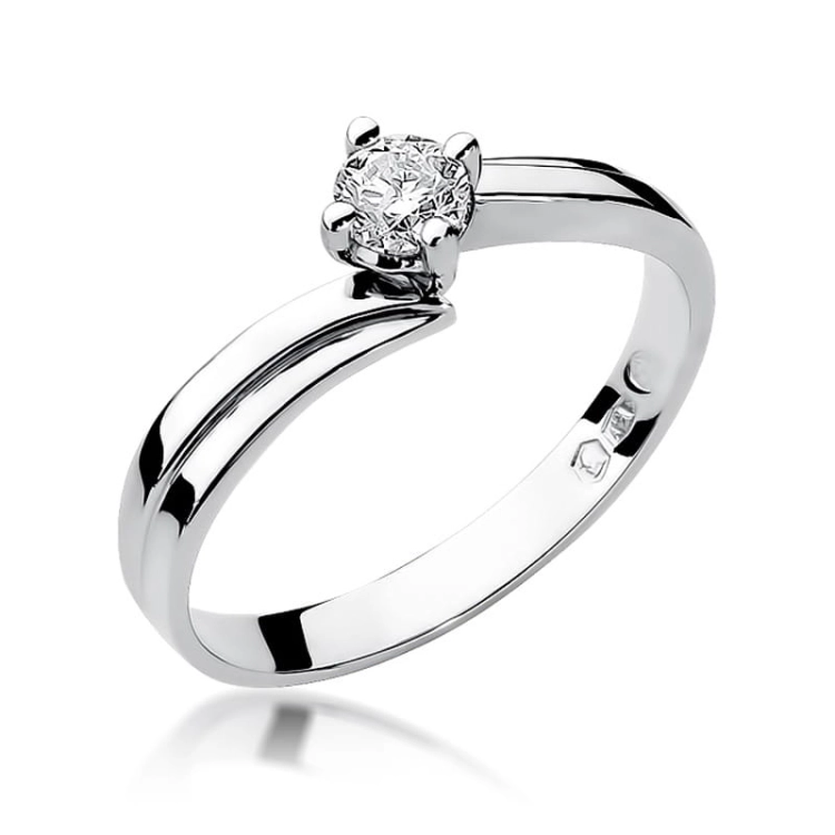 Pierścionek zaręczynowy z białego złota z diamentem 0,25ct Fire Of Love