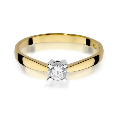 Przejdź do produktu Pierścionek zaręczynowy z żółtego złota z diamentem 0,20ct Fire Of Love 