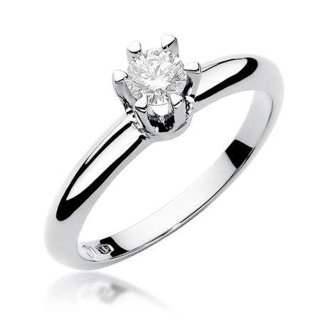 Przejdź do produktu Pierścionek zaręczynowy z białego złota z diamentem 0,30ct Fire Of Love 