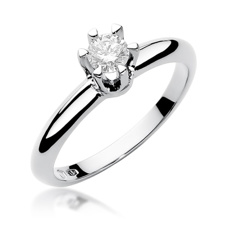 Pierścionek zaręczynowy z białego złota z diamentem 0,30ct Fire Of Love