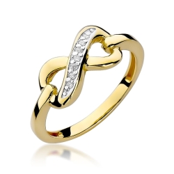 Pierścionek zaręczynowy z żółtego złota z diamentami 0,04ct Fire Of Love