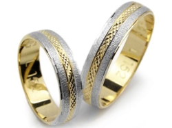 Obrączki ślubne z żółtego złota z rodowaniem 333 półokrągłe 5mm Lovely  L152-333