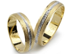 Obrączki ślubne z żółtego złota z rodowaniem 333 półokrągłe 5mm Lovely  L152-333