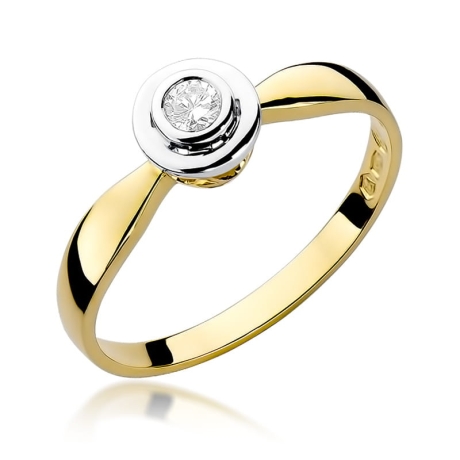 Przejdź do produktu Pierścionek zaręczynowy z żółtego złota z diamentem 0,15ct Fire Of Love