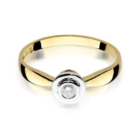 Przejdź do produktu Pierścionek zaręczynowy z żółtego złota z diamentem 0,15ct Fire Of Love