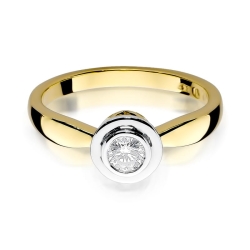 Pierścionek zaręczynowy z żółtego złota z brylantem 0,30ct Fire Of Love