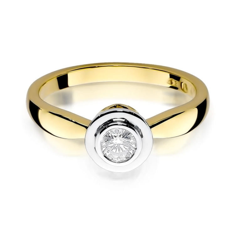 Pierścionek zaręczynowy z żółtego złota z brylantem 0,30ct Fire Of Love