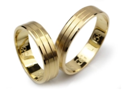 Obrączki ślubne z żółtego złota 333 płaskie 5mm Lovely  L158-333