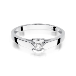 Pierścionek zaręczynowy z białego złota z diamentem 0,09ct Fire Of Love