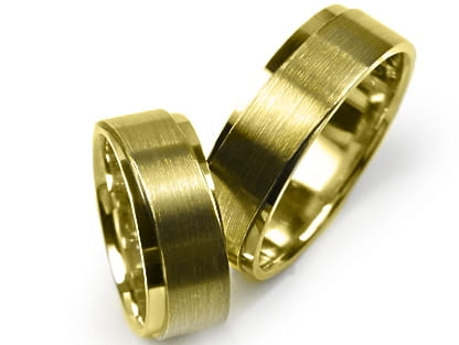 Obrączki ślubne z żółtego złota płaskie 7mm Premium P-450