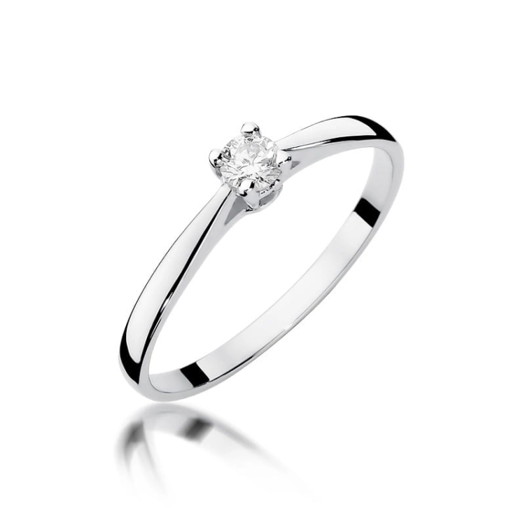 Pierścionek zaręczynowy z białego złota z diamentem 0,15ct Fire Of Love
