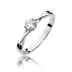 Pierścionek zaręczynowy z białego złota z diamentem 0,23ct Fire Of Love