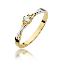 Pierścionek zaręczynowy z żółtego złota z diamentem 0,12ct Fire Of Love
