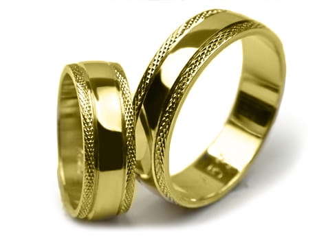 Obrączki ślubne z żółtego złota półokrągłe 6mm Premium P-453