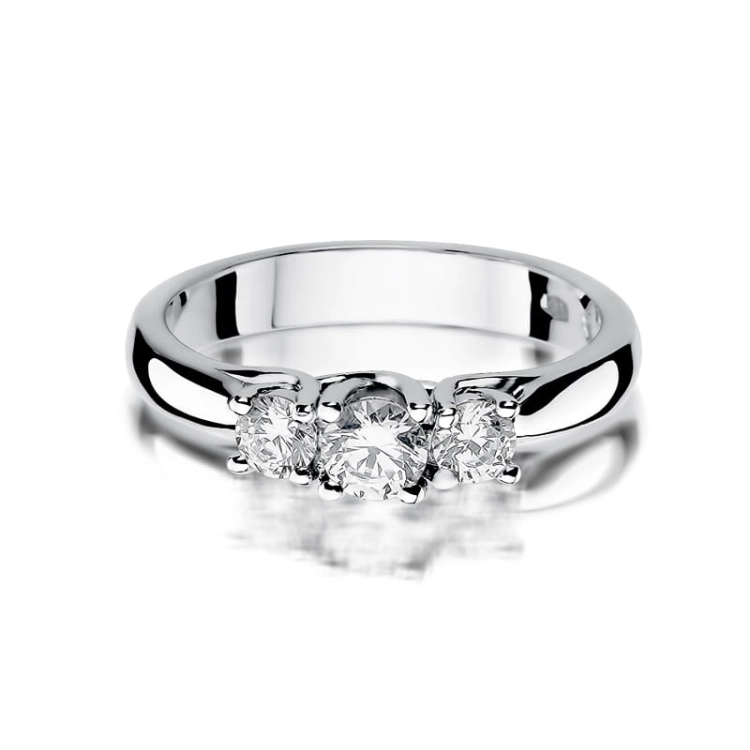 Pierścionek zaręczynowy z białego złota z diamentami 0,49ct Fire Of Love