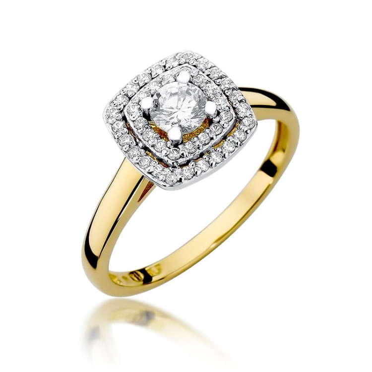 Pierścionek zaręczynowy z żółtego złota z diamentami 0,50ct Fire Of Love