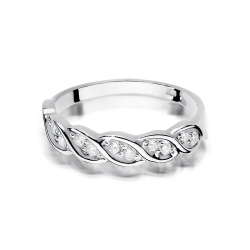 Pierścionek zaręczynowy z białego złota z brylantami 0,20ct Fire Of Love