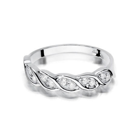 Przejdź do produktu Pierścionek zaręczynowy z białego złota z brylantami 0,20ct Fire Of Love 