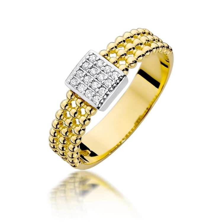 Pierścionek zaręczynowy z żółtego złota z brylantami 0,08ct Fire Of Love