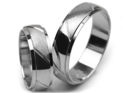 Obrączki ślubne z białego złota półokrągłe 6mm Premium P-466-b