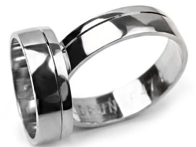 Obrączki ślubne z białego złota półokrągłe 6mm Premium P-474-b