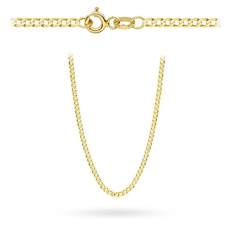 Łańcuszek złoty - pancerka - 50cm - 2,0mm (waga: 5,42g)