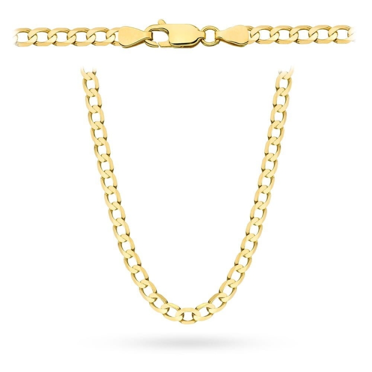 Łańcuszek złoty - pancerka - 55cm - 5,0mm (waga: 14,61g)