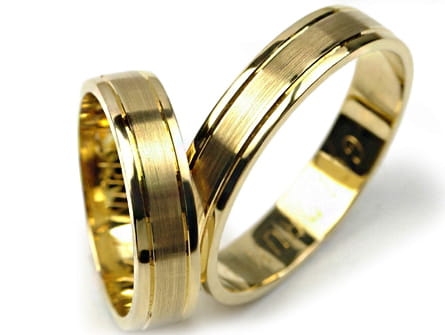 Obrączki ślubne z żółtego złota półokrągłe 5mm Premium P-476