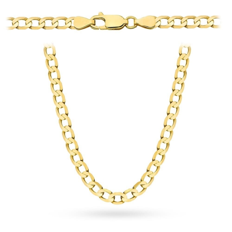 Łańcuszek złoty - pancerka - 55cm - 10mm (waga: 52,36g)