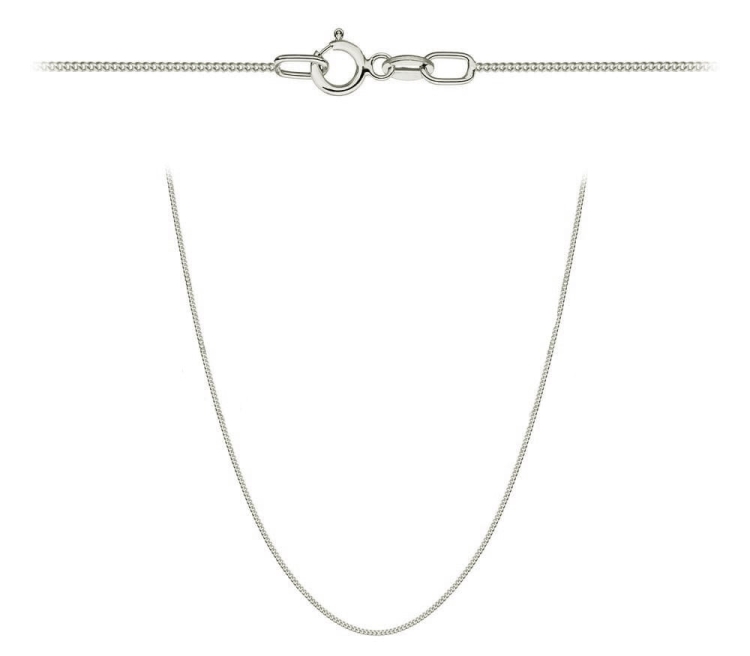 Łańcuszek białe złoto - pancerka - 45cm - 1,0mm (waga: 1,79g)