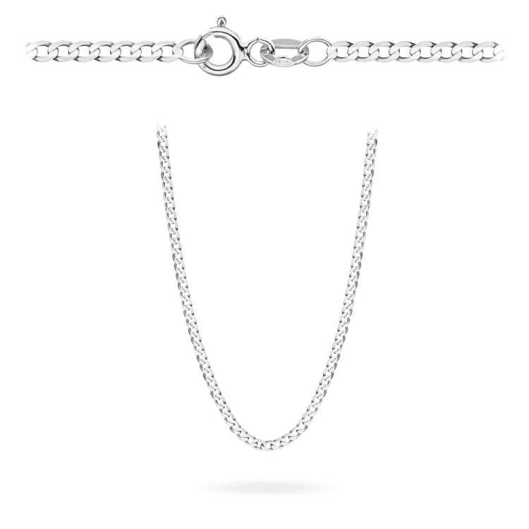 Łańcuszek białe złoto - pancerka - 55cm - 2,0mm (waga: 3,02g)