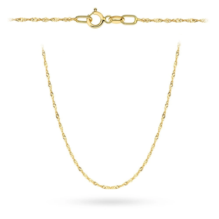 Łańcuszek złoty - singapur - 50cm - 1,2mm (waga: 2,32g)