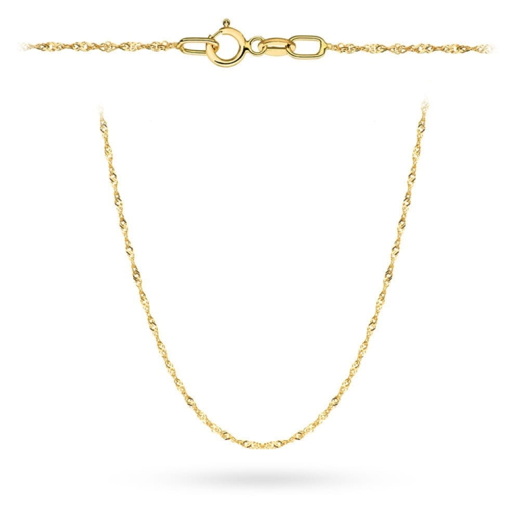 Łańcuszek złoty - singapur - 50cm - 1,2mm (waga: 1,69g)