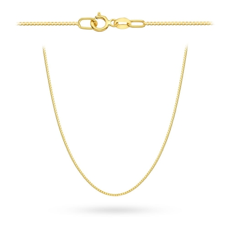 Przejdź do produktu Łańcuszek złoty - kostka - 55cm - 0,8mm (waga: 2,75g) 