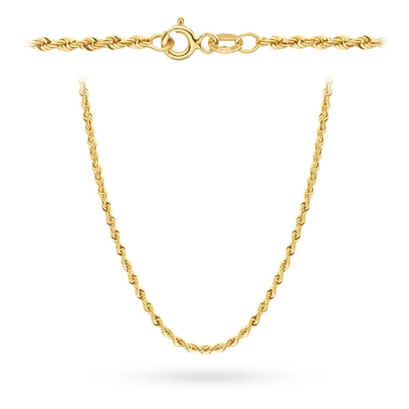 Przejdź do produktu Łańcuszek złoty - korda - 50cm - 2,0mm (waga: 2,59g)