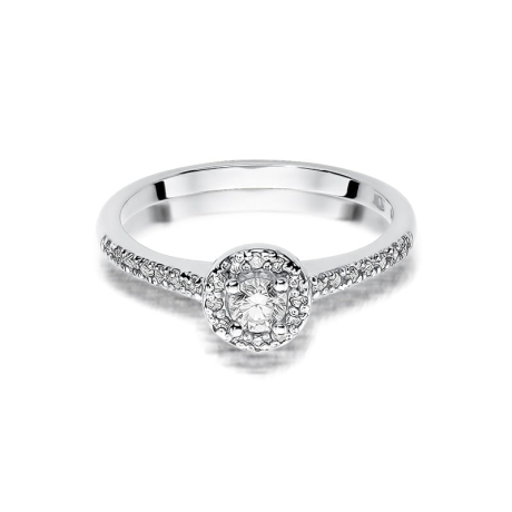 Przejdź do produktu Pierścionek zaręczynowy z białego złota z diamentami 0,28ct Fire Of Love