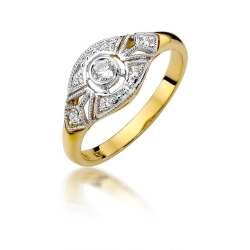 Pierścionek zaręczynowy z żółtego złota z diamentami 0,19ct Fire Of Love