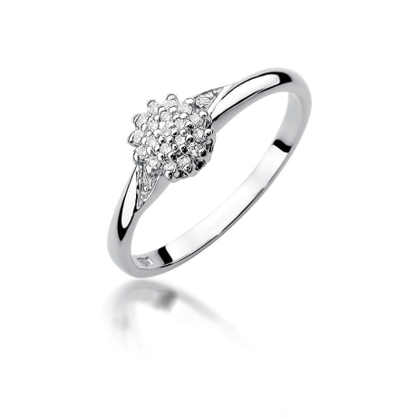 Przejdź do produktu Pierścionek zaręczynowy z białego złota z diamentami 0,11ct Fire Of Love 