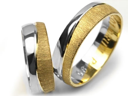 Obrączki ślubne dwukolorowe półokrągłe 6mm Premium  P-495-k