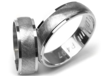 Obrączki ślubne z białego złota półokrągłe 6mm Premium P-497-b