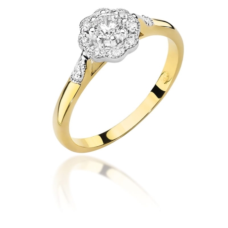 Przejdź do produktu Pierścionek zaręczynowy z żółtego złota z diamentami 0,28ct Fire Of Love 