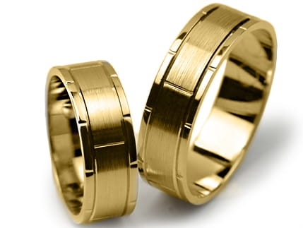 Obrączki ślubne z żółtego złota płaskie 6mm Premium P-498
