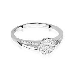 Pierścionek zaręczynowy z białego złota z diamentami 0,18ct Fire Of Love