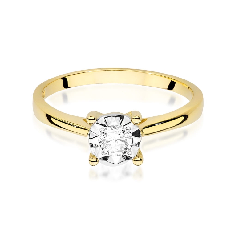 Pierścionek zaręczynowy z żółtego złota z brylantem 0,20ct Fire Of Love