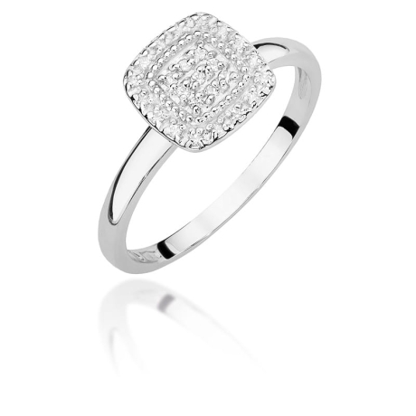 Przejdź do produktu Pierścionek zaręczynowy z białego złota z diamentami 0,13ct Fire Of Love 